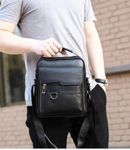 Brand Men Shoulder Bag for 9.7" iPad Men PU Leather Flaps Men's Crossbody Bags Business Flap Male Solid Messenger Bag Travel Bag