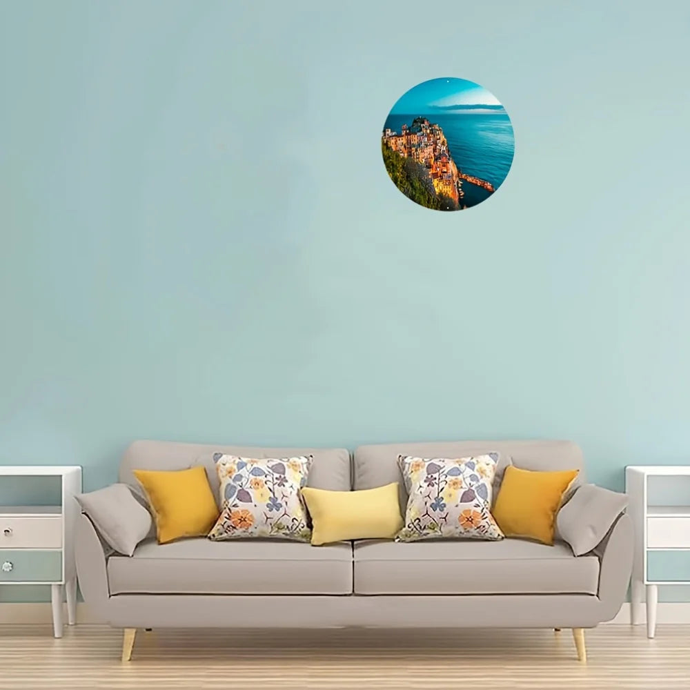 Custom Round Metal Sign Personalized Photo Text Aluminum Tin Sign 20cm Wall Decor for Home Garden