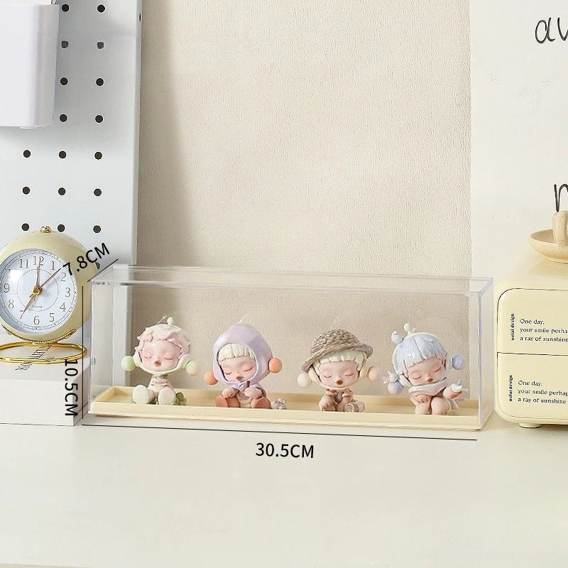 Acrylic Action Figure Display Case Transparent Doll Storage Box Toy Organizer Rack for Collectible Showcase Cabinet