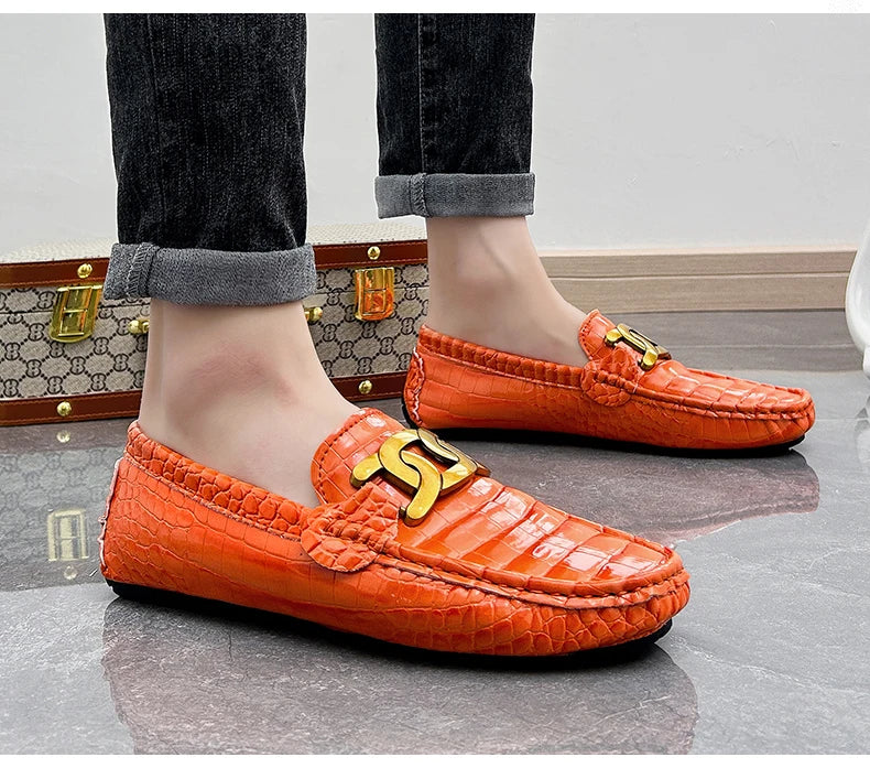 Man Shoes Leather Casual Shoes for Man Luxury Hand Sewn Fashion Flats Summer Breathable Outdoor Male Slip on Loafers Designer
