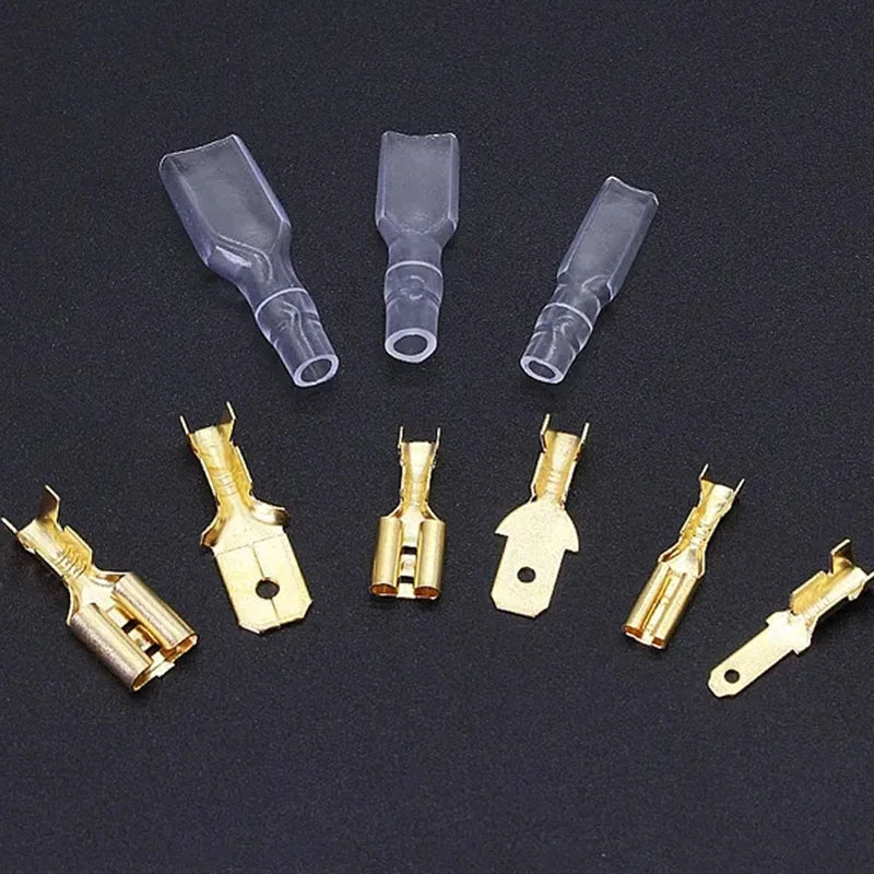 Box Insulated Male Female Wire Connector 2.8/4.8/6.3mm Electrical Crimp Terminals Termin Spade Connectors Assorted Kit 270PCS