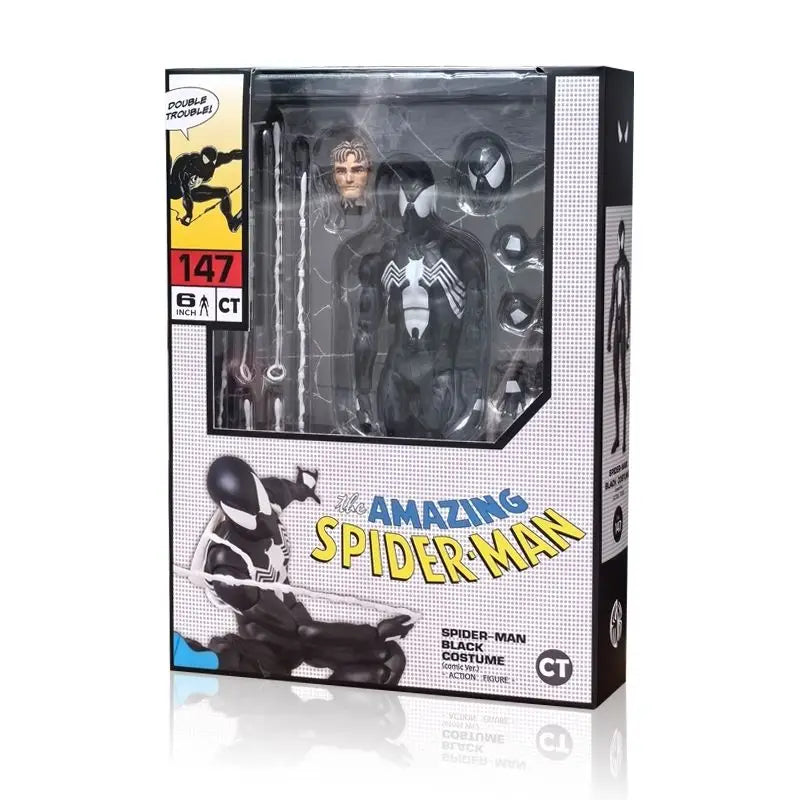 In Stock Ct Toys Spiderman Figure Mafex 147 Symbiotic Black Suit Venom The Amazing Spider-man Anime Action Figure Gifts Toys