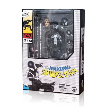 In Stock Ct Toys Spiderman Figure Mafex 147 Symbiotic Black Suit Venom The Amazing Spider-man Anime Action Figure Gifts Toys