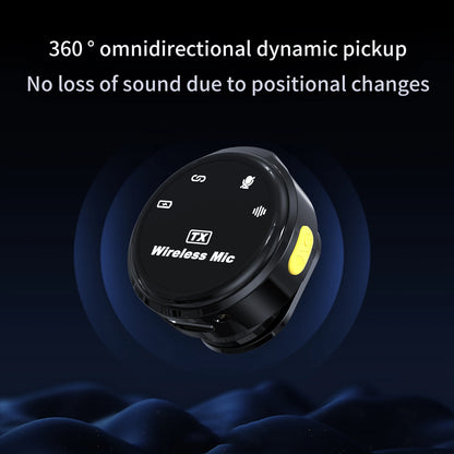Wireless Lavalier Microphone Set for iPhone Android Dual Omnidirectional Condenser Lapel Mic Noise Canceling for Video Recording