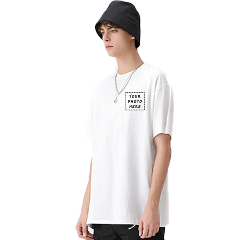 Custom-made men's T-shirts are suitable for team gatherings, gyms, and sports cotton round-neck short-sleeved shirts