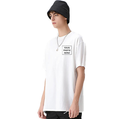 Custom-made men's T-shirts are suitable for team gatherings, gyms, and sports cotton round-neck short-sleeved shirts