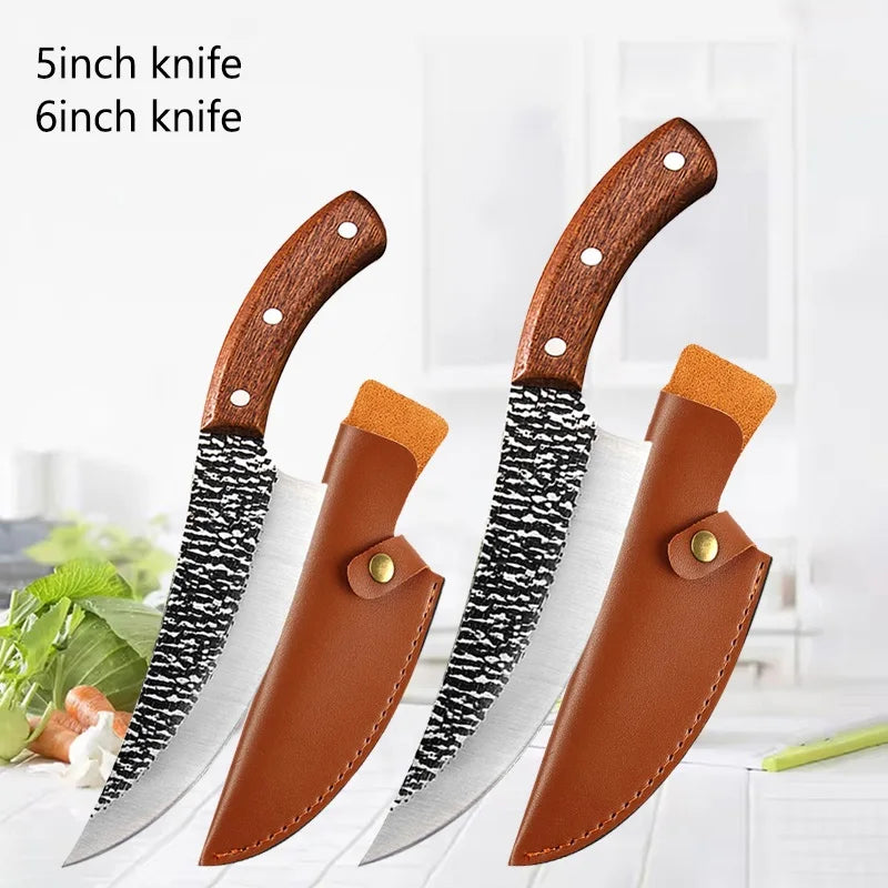 WXCOO Professional Kitchen Chef Boning Knife Forged Stainless Steel Handmade Fishing Knife Meat Cleaver Butcher Knife