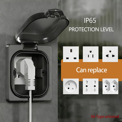 IP65 Waterproof Outdoor Socket, 16A High Power Wall Plate, 250V US/Thai Style 10A Receptacle, Bathroom & Weatherproof Electrical