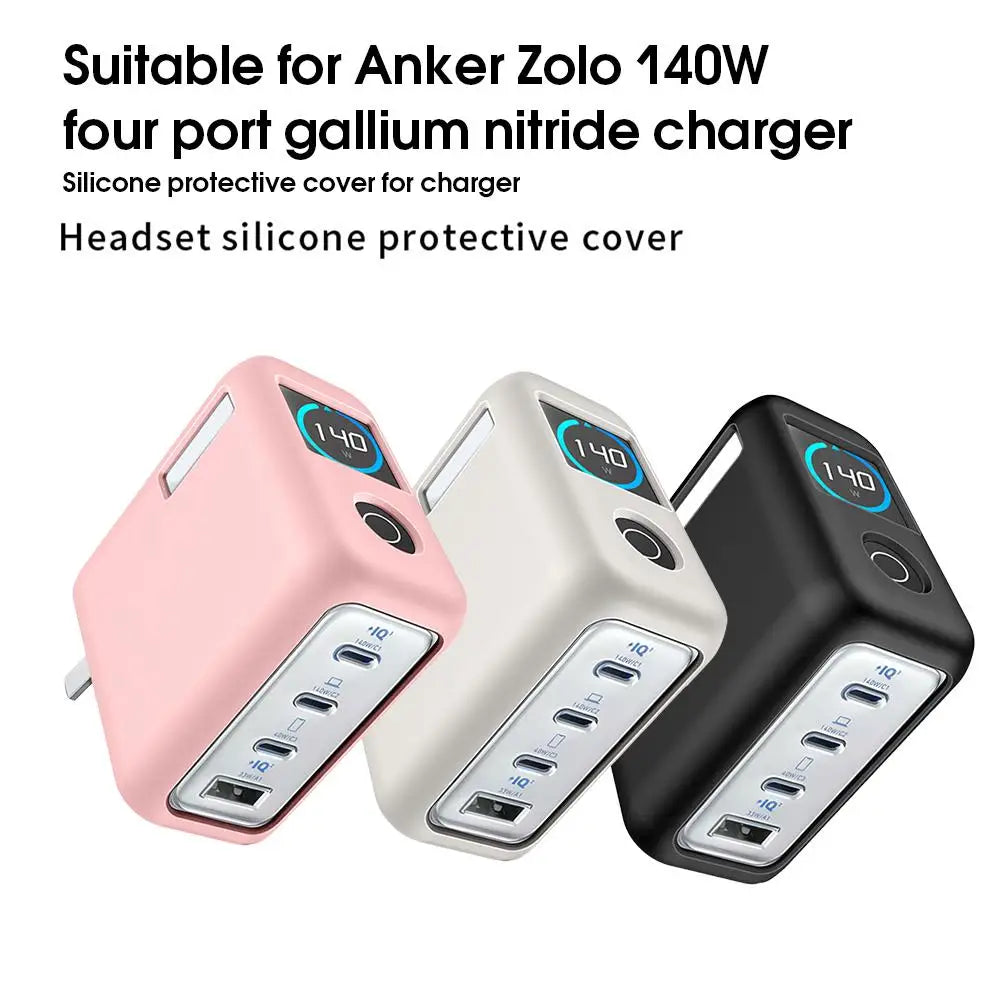 Soft Silicone Protective Case For Anker Zolo 140W Power Bank Portable Travel Shockproof Waterproof Carrying Protective Case