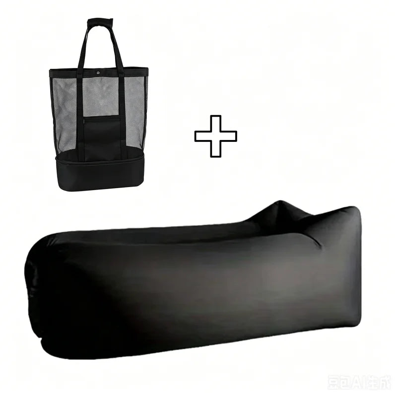 LUSQI Inflatable Lounger Air Sofa Extra Thick Foldable Couch For Outdoor Camping Beach Patio Quick Inflation Home Furniture