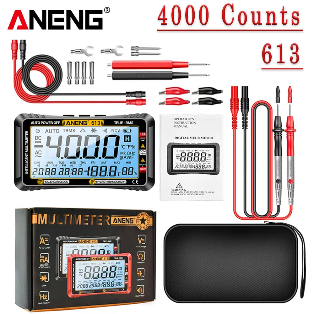 Smart Multimeter Detector 4000 Count Digital  AC/DC Curent Voltage Resistor Measurement  3 in 1 Professional Test Tool ANENG 613