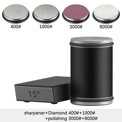 Niiruo Rolling Knife Sharpener Kit Double Sided Diamond Sharpening 15/20° Degree Magnetic Angle For Kitchen Knives Whetstone Set