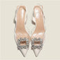 Summer Women High Heels Shoes Luxury Crystal Women Sandals Designer Pointed Toe Pumps Transparent Sexy Women Sandalias De Mujer
