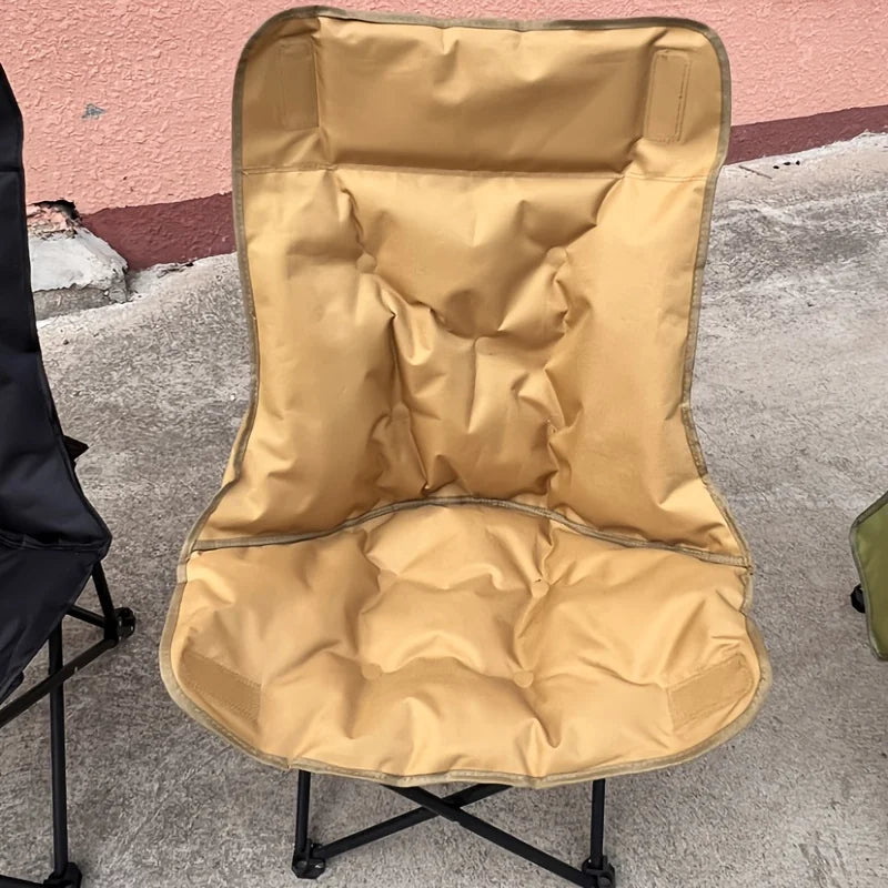 High-Back Moon Chair with Thick Padding | Portable Folding Camping Chair for Adults, Stadium Events & Festivals | Pearl