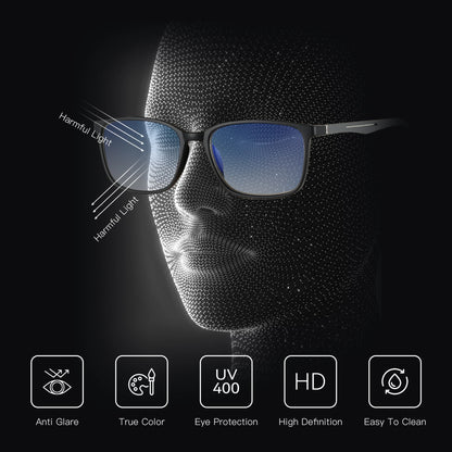 ZENOTTIC Fashion Square Anti Blue Light Blocking Reading Glasses Men Sport Readers Eyewear Unisex Anti Glare Computer Eyeglasses