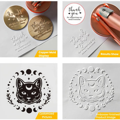 Embosser Stamp LOGO Customized Wedding Library Book Private Handheld Steel Seal Envelope Party Invitation Embossing Stamps DIY