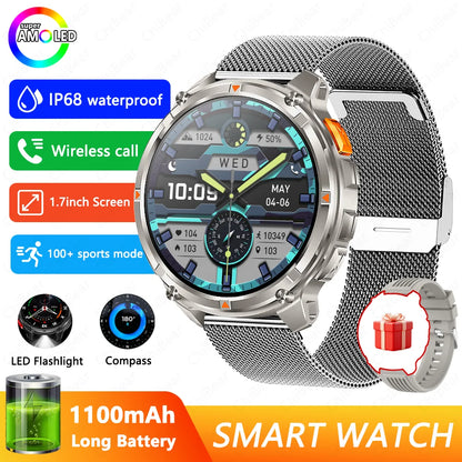 Military T-Rex 3 GPS Waterproof Smart Watch 1.46"HD AMOLED Built-in 6 Frequency Satellite Outdoors Sports Fitness Smart Bracelet
