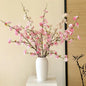 Japanese Style Artificial Cherry & Peach Blossom Bouquet, Faux Dried Floral Ornaments for Table & Living Room Home Decoration