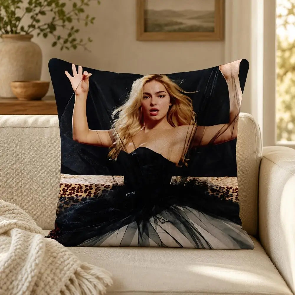 Person A-Addison R-Rae Funny Cushion Cover Soft Short Plush Decorative Pillow Cover for Sofa Bedroom Easy to Clean