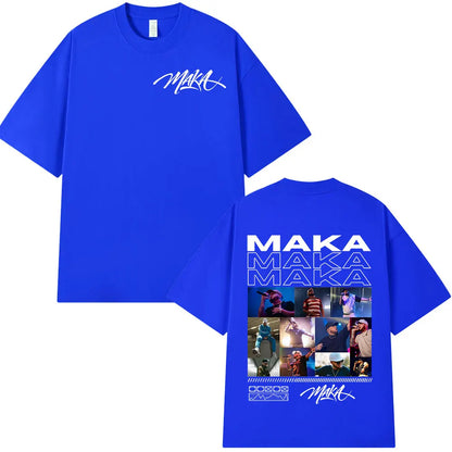 Rapper Maka 2025 Tour Graphic T Shirts Men Fashion Vintage T-shirt Casual Cotton Short Sleeve T Shirt Short Sleeve Streetwear