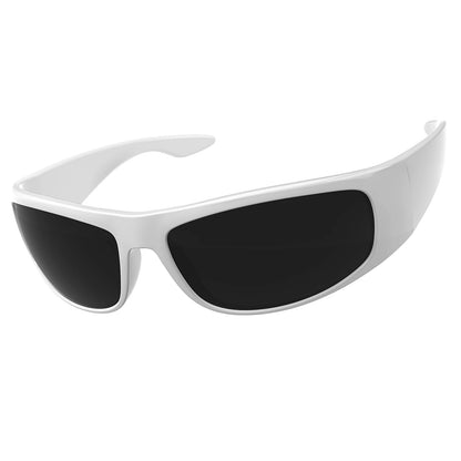 Dark Sunglasses for Men Wrap Around Sunglasses for Big Heads Men UV400 Protection Glasses W8005