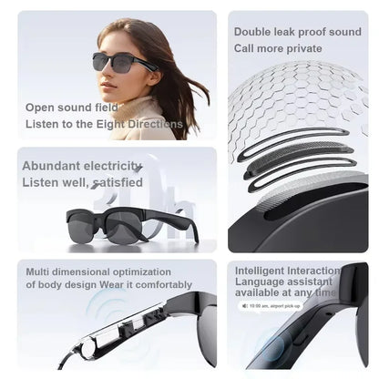 Lenovo AI Smart Glasses Voice Assistant Music Touch Control Bluetooth Call Outdoor Fashion Sunglasses For Men Women 2026 New