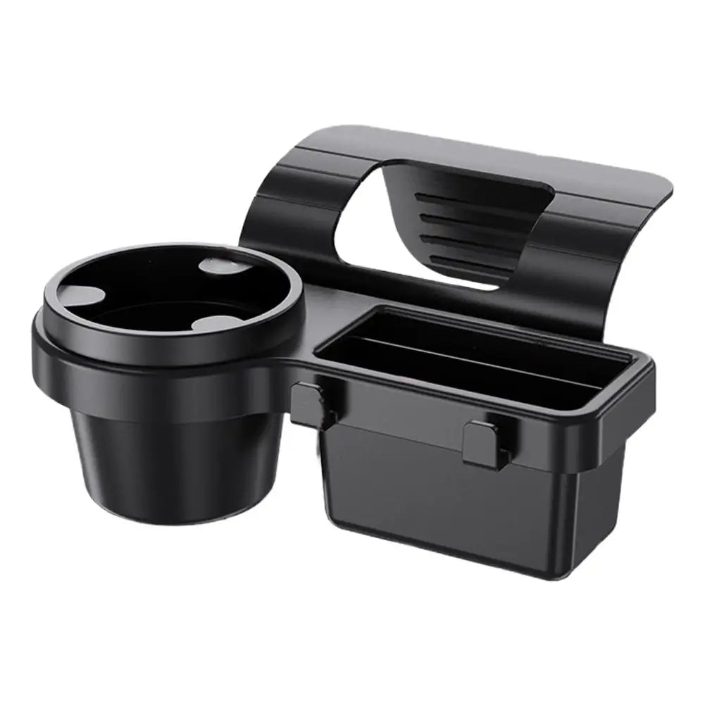 Car Door Side Window Organizer Hanging Storage Rack With Cup Holder & Phone Slot Durable Plastic Storage Auto Accessories