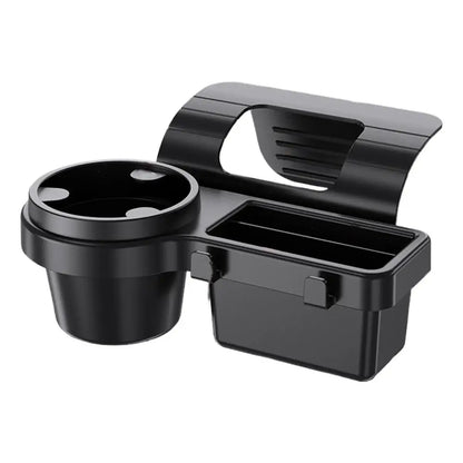 Car Door Side Window Organizer Hanging Storage Rack With Cup Holder & Phone Slot Durable Plastic Storage Auto Accessories