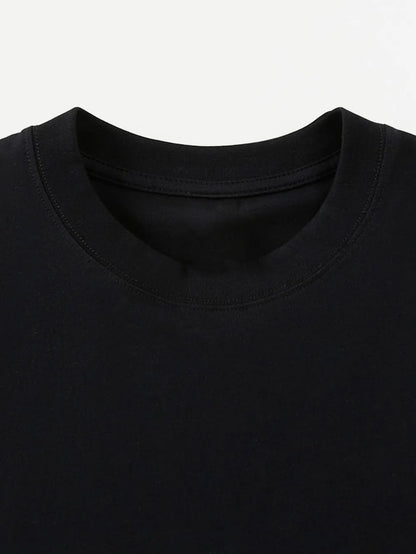 Fashionable men's summer personalized angel wing print, comfortable and breathable round neck T-shirt outdoor street top
