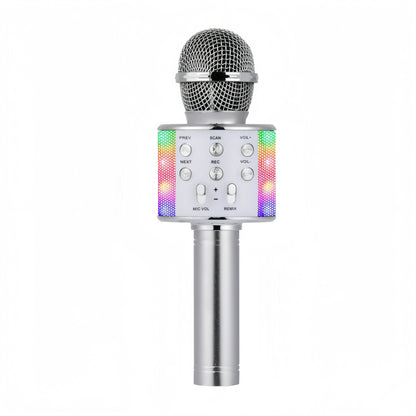 Fun Karaoke Microphone Speaker for Adults Kids, Wireless Bluetooth, Voice Changer, Echo Effect, LED Lights Microphone for Party