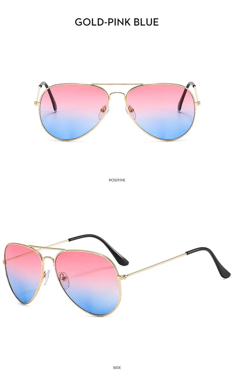 New Double Bridge Sunglasse for Woman Men Alloy Frame 2026 Gradient Lens Sun Glasses Female Oculos Male Outdoor Fashion Eyewear