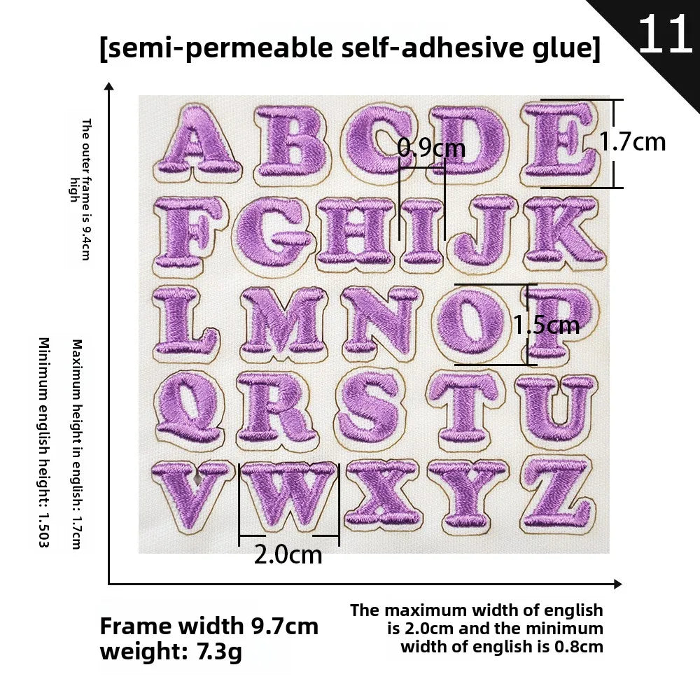 26pcs Small Letter Embroidered Patches Self-Adhesive Fabric Stickers Patche For Fabric, Clothes, Hat, Socks, Jeans,Backpacks