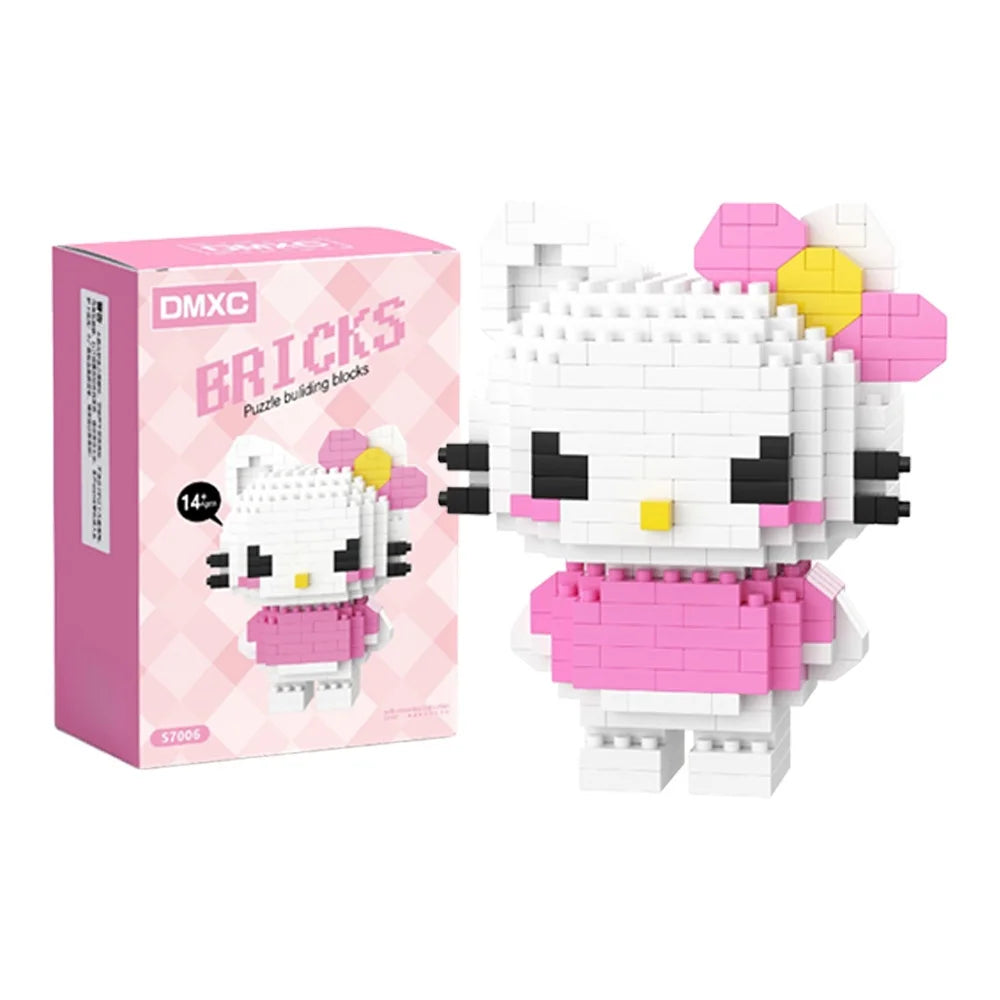 99 style SANRIO Hello Kitty Building Blocks Cartoon Figures Kuromi Bricks My Melody Children's Assembly Toys Cinnamoroll Gift