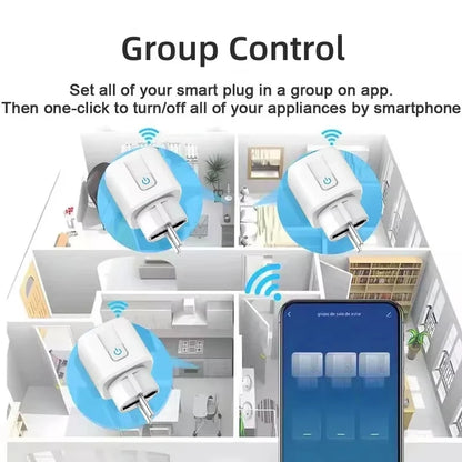 WiFi Zigbee Energy Monitoring Smart Plug EU 16A/20A Remote Timer Socket for Kitchen Home Appliance Works with Tuya Alexa Google