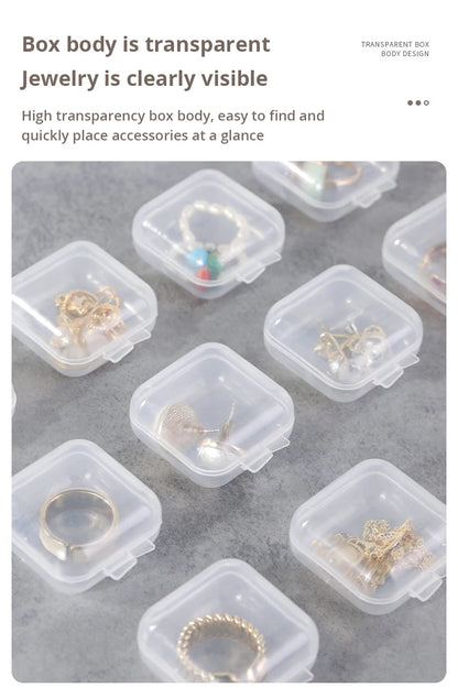 40pcs/set Mini Clear Plastic Storage Box Jewelry Storage Case Transparent Storage Organizer Multifunctional Portable Storage