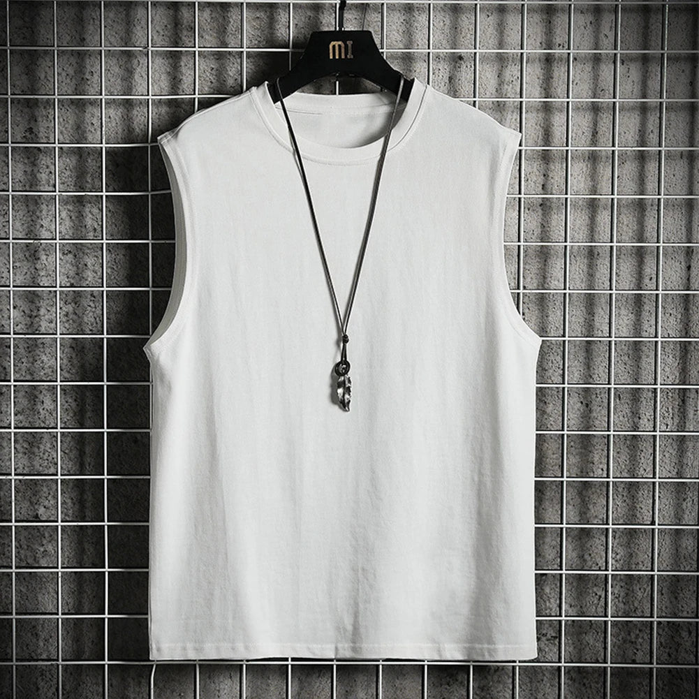 Men's Vest Sleeveless Muscle Tee Solid Blank Tank Breathable Comfortable T Shirt Hot Summer Gym Top