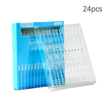 24Pcs/Box Earwax Removal Swabs-Sticky Ear Cleaning Stick, Adhesive Ear PickSoft Ear Cleaning Tools For Gentle Care, For All Age