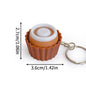 3D Printed Cappuccino Coffee Cup Keyrings Creative Clicker Button Dessert Keychains Office Stress Relief Keyboard Fidgets Gifts