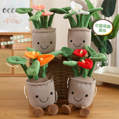 Green Plant Potted Plants Lily Flowers Strawberries Lotus Flowers Persimmons Morning Glory Ornament Soft Birthday Gifts Decor