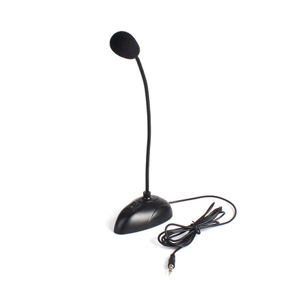 3.5mm Plug Stand Mini Studio Speech Microphone Gooseneck Wired Microphone Flexible for Computer PC Desktop Notebook Accessories