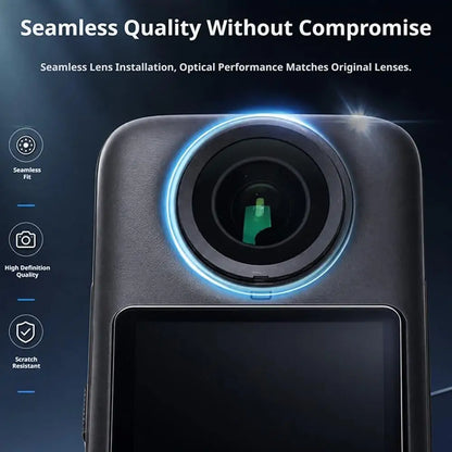 Replacement Kit for DJI Osmo 360 Accessories, Optical Glass with Aluminum Alloy Ring + Assembly & Disassembly Tool, Camera Lens