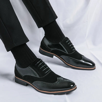 Retro Oxfords Shoes Men Classic Men's Dress Shoes Casual Business Social Brogues Shoes For Wedding