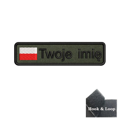 1PC 10cmX2.5cm Custom Name Flag Patch Badge Iron On Hook Loop Army green Netherlands Germany Russia France Belgium Italy Spain