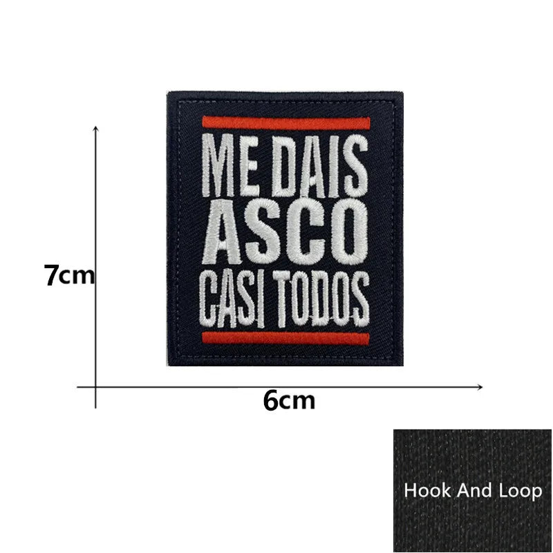 Embroidery Funny Spanish Alphabet Motivational Patches Spain Appliqued Chevron Stripes
