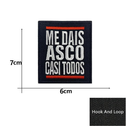 Embroidery Funny Spanish Alphabet Motivational Patches Spain Appliqued Chevron Stripes