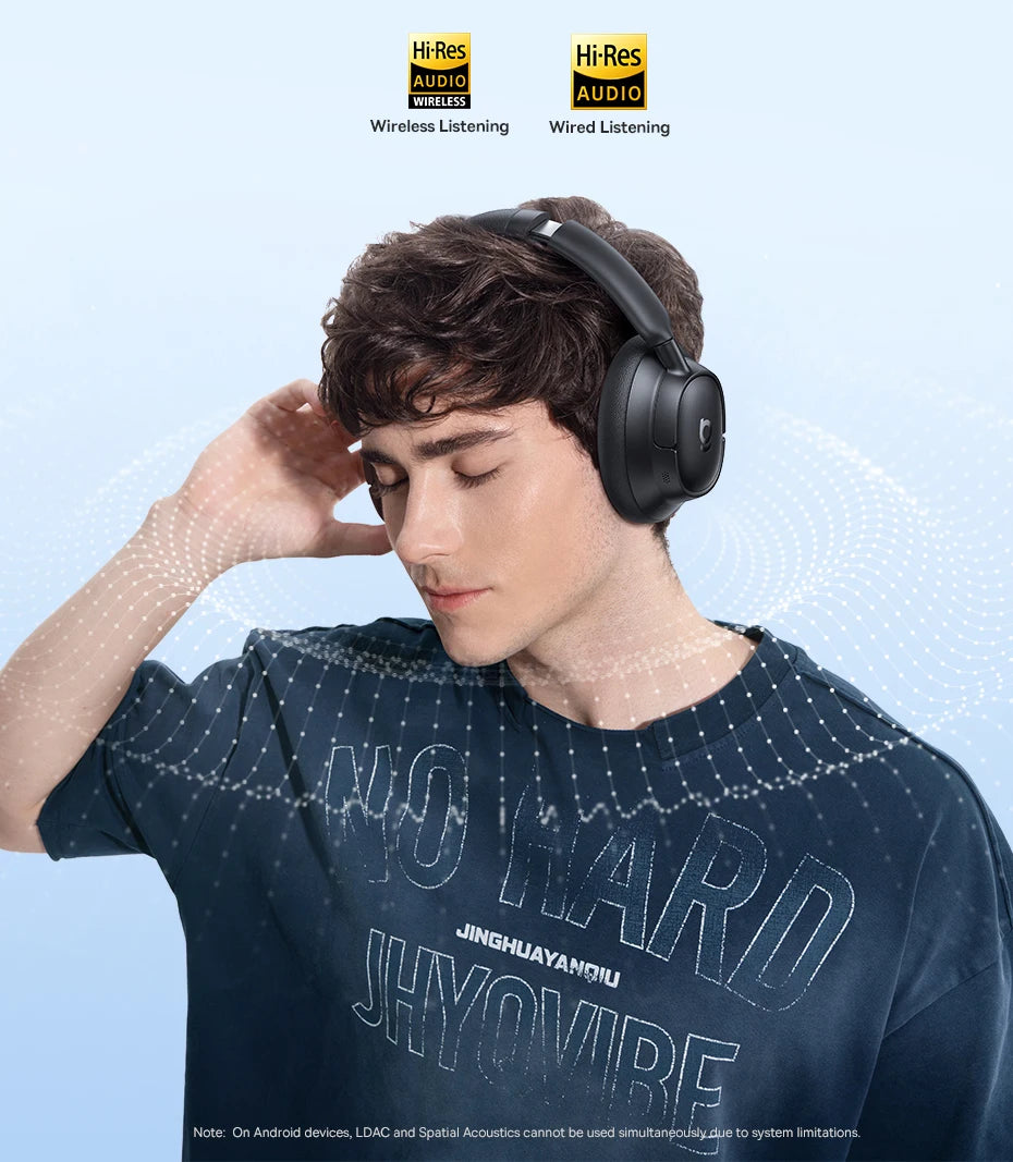 Słuchawki bezprzewodowe Baseus EH10 NC ANC 45 dB, adaptacyjna hybrydowa redukcja szumów, słuchawki Hi-Res LDAC, Bluetooth 6.0, 80 godz.