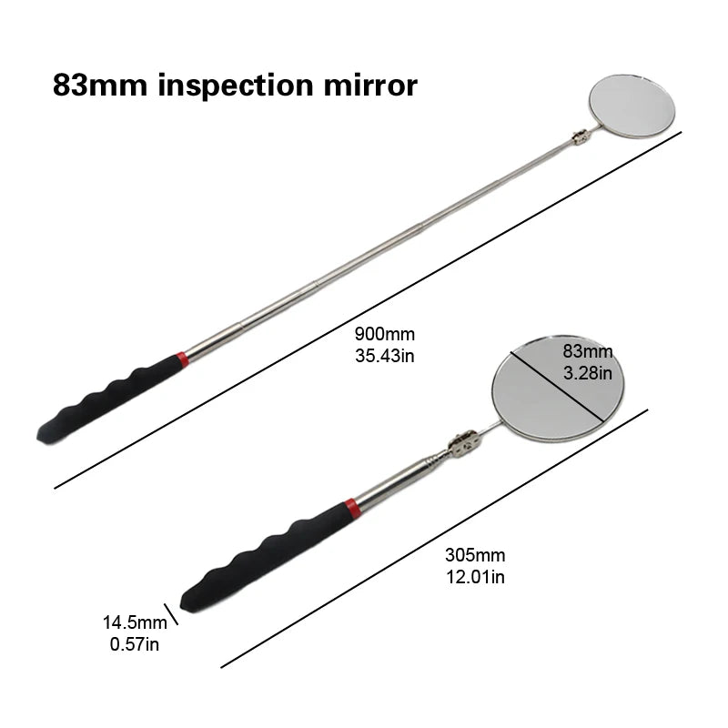 Universal Auto Repair Tool Accessory 360°Rotat Detection Fold Mirror Telescopic Bottom Inspection Mirror for Vehicle Maintenance