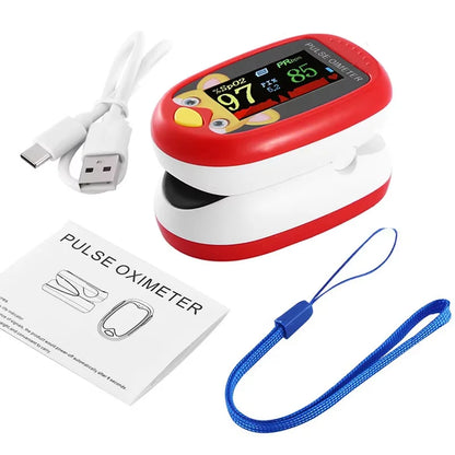 JUSTLANG Child Fingertip Pulse Oximeter Baby Rechargeable Medical Blood Oxygen Saturation Meter  Pediatrics Kids Oximetro SPO2
