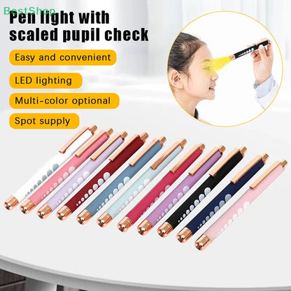 ★★★LED Medical Penlight Flashlight With Pupil Gauge Pocket Clip Pen Light For Doctor Nurse Diagnosis