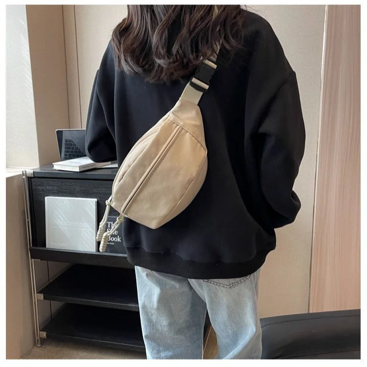Women Waist Pack Large Capacity Nylon Fanny Pack Street Style Chest Bag Fashion Shoulder Crossbody Bags Casual Waist Belt Bag